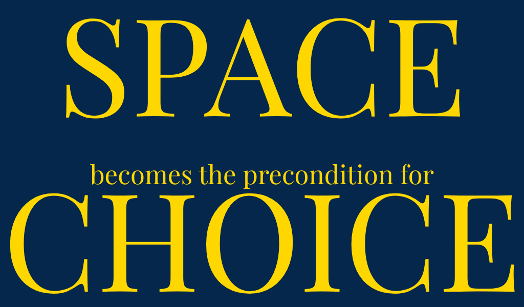 space becomes the precondition for choice